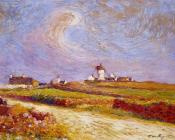 费迪南德 卢瓦扬 : Countryside with Windmill near Batz